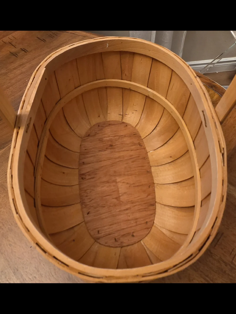 Vintage Oval Wood Splint Gathering Basket Farmhouse Cottagecore Primitive Decor